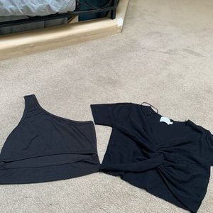 Black crop tops